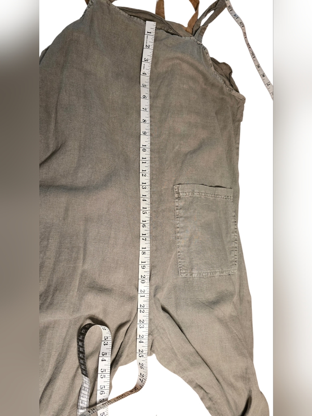 Universal Thread Linen-Blend Relaxed Overalls in Olive and Taupe - Picture 8 of 11